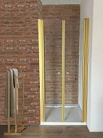 Dvojkrídlové sprchové dvere v zlatom ráme Sanovo GOLD 100 - 96-101x190 cm (T2G_100C)