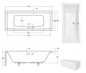 Hydromasážna vaňa Sanovo ASTER HYDRO 155x70