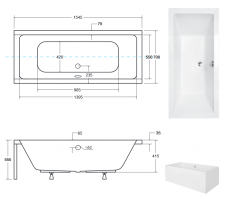 Hydromasážna vaňa Sanovo ASTER HYDRO 155x70