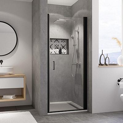 Jednokrídlové sprchové dvere Puerta 80 - 76-81x190 cm čierne