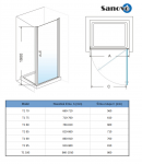 Jednokrídlové sprchové dvere T1 85 - 81-86x190cm (T1_85C)