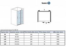Jednokrídlové sprchové dvere T1 PLUS20 105 - 102-107x190 cm (T1P20_105C)
