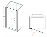 Puerta 90 - jednokrídlové sprchové dvere 86-91x190 cm