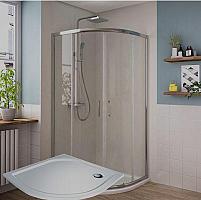 Sanovo CIRCLE clear LM - sprchový set 80x80x193 cm s vaničkou z liateho mramoru
