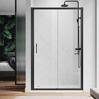 Sanovo DELIVERY BLACK 110 - posuvné sprchové dvere v čiernom ráme 106-111 cm (DELB_110C)