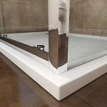 Sanovo DELIVERY KOMBI CLEAR - obdĺžnikový sprchový set s vaničkou z liateho mramoru 100x80cm