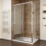 Sanovo DELIVERY KOMBI CLEAR - obdĺžnikový sprchový set s vaničkou z liateho mramoru 100x80cm