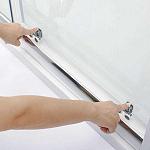Sanovo DELIVERY KOMBI CLEAR - obdĺžnikový sprchový set s vaničkou z liateho mramoru 120x90cm