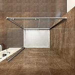 Sanovo DELIVERY KOMBI CLEAR - obdĺžnikový sprchový set s vaničkou z liateho mramoru 120x90cm