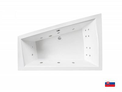 Sanovo DIOR 180x125 HYDRO - asymetrická hydromasážna vaňa 180x125 cm (DIO_180x125HP) ĽAVÁ