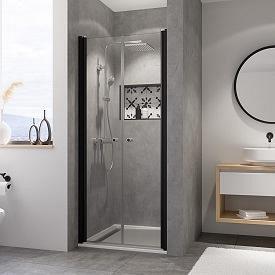 Sanovo T2 100 BLACK - dvojkrídlové sprchové dvere v čiernom ráme 96-101 cm (T2B_100C)