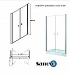 Sanovo T2 110 - sprchové dvere 106-110 cm (T2_110C)