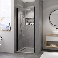 Sanovo T2 85 BLACK - dvojkrídlové sprchové dvere v čiernom ráme 81-86 cm (T2B_85C)