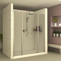 Sanovo T4 150 - dvojkrídlové sprchové dvere s PBD-20 146-151 cm
