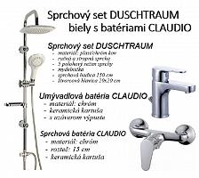 Sprchový set DUSCHTRAUM biely s batériami CLAUDIO