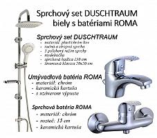 Sprchový set DUSCHTRAUM biely s batériami ROMA