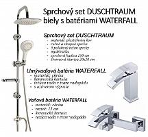 Sprchový set DUSCHTRAUM biely s batériami WATERFALL